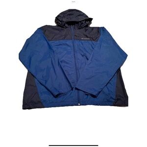 Columbia Men's Navy &  Blue Hooded Raincoat/Windbreaker, Size XL